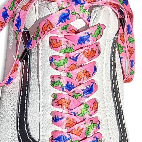 Dinosaur Shoelaces Pink