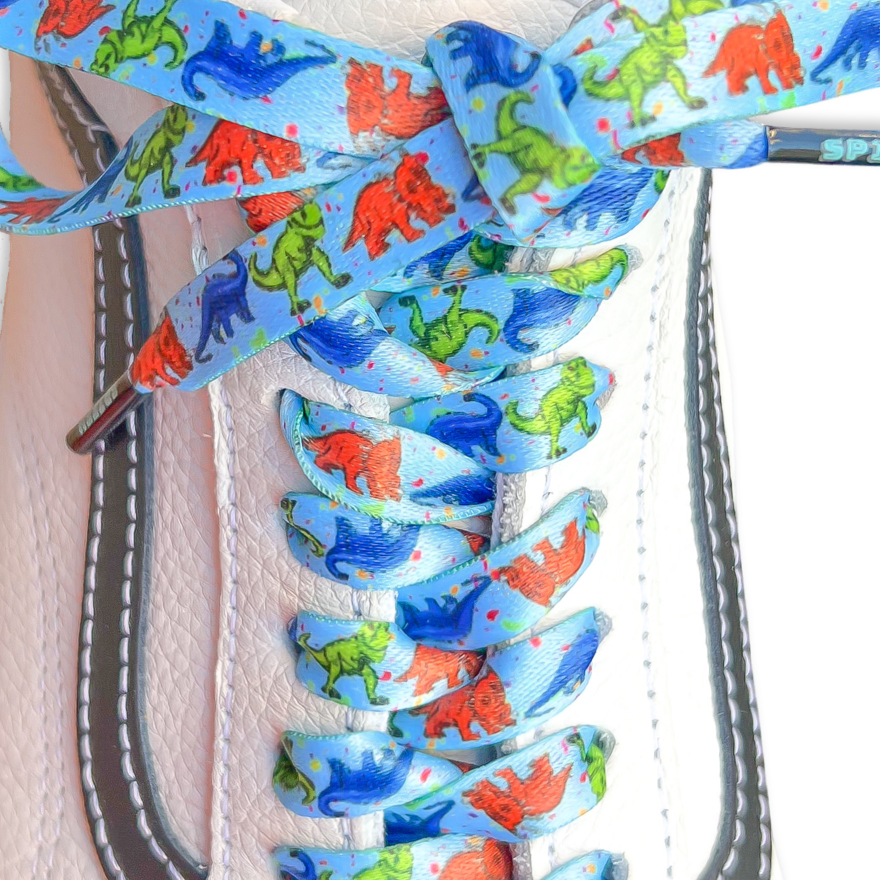 Dinosaur Shoelaces Blue