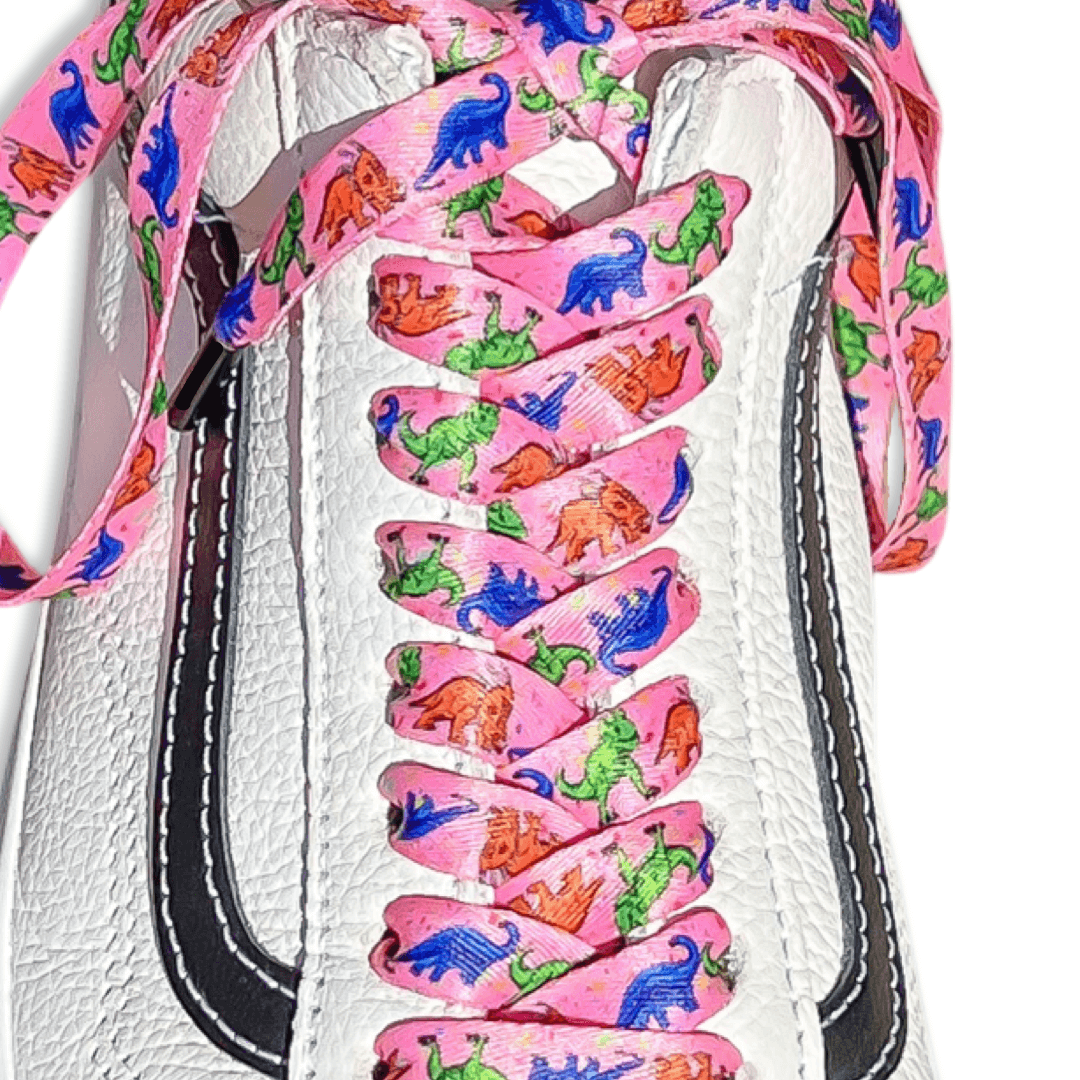 Dinosaur Shoelaces Pink
