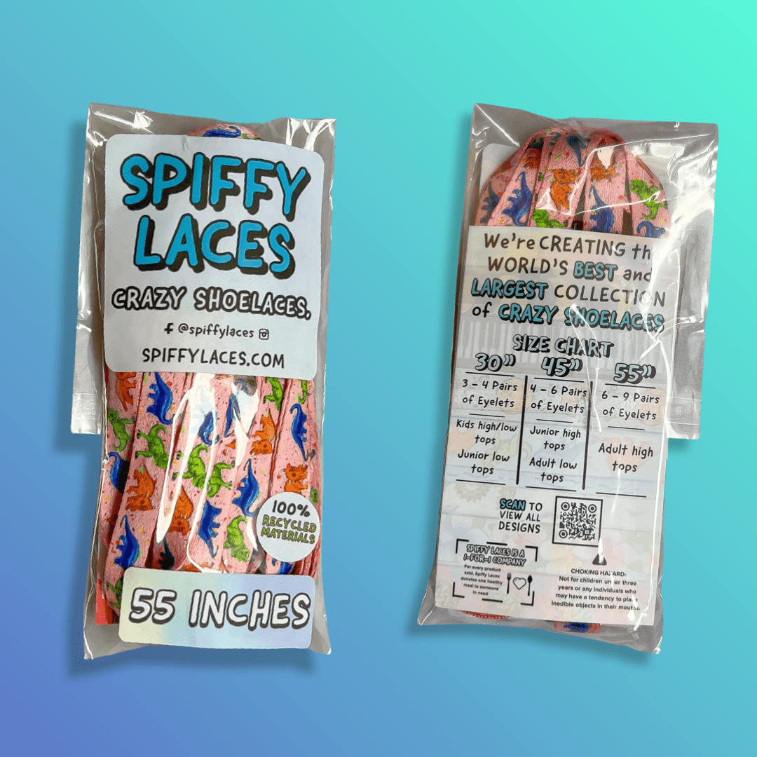 Dinosaur Shoelaces Pink