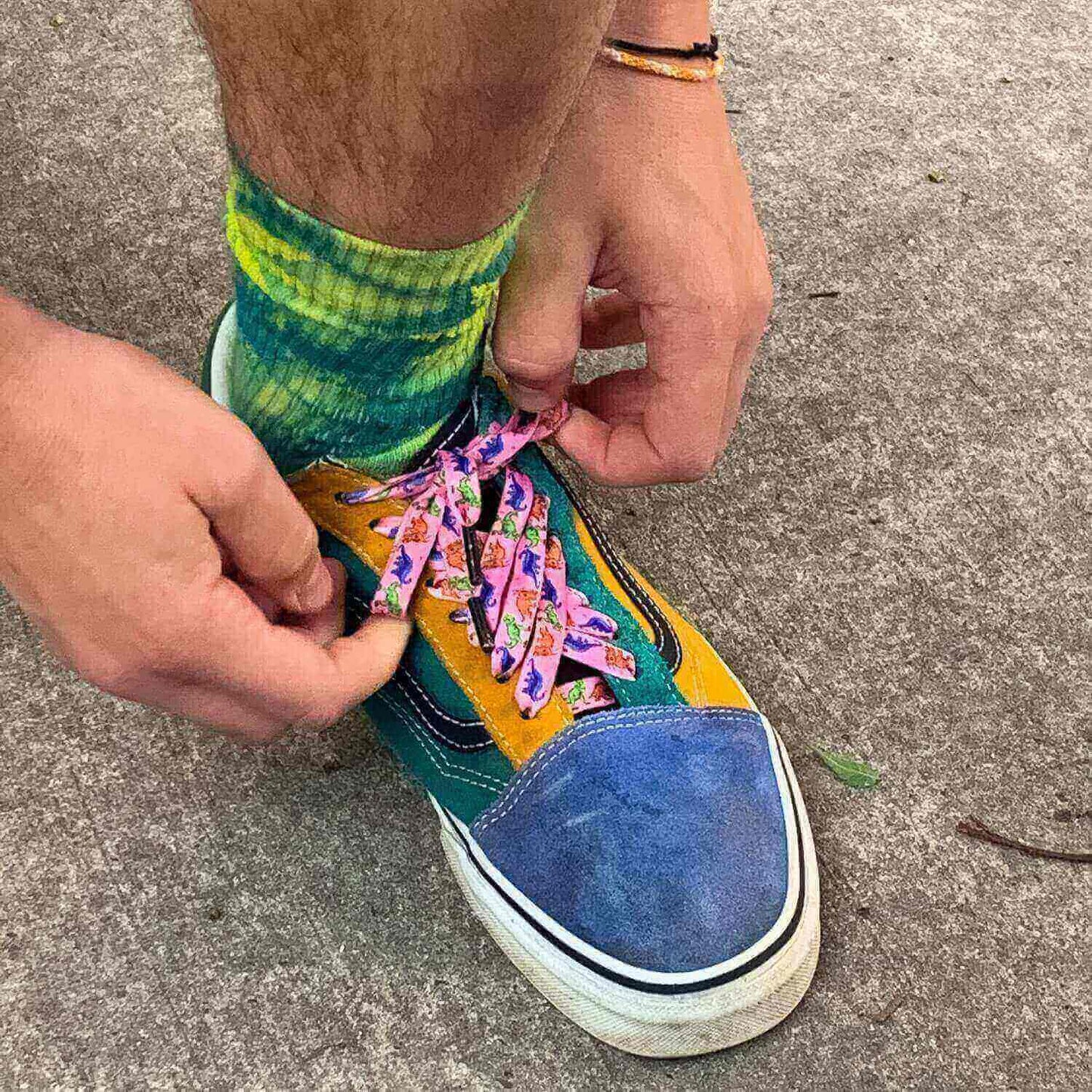 Dinosaur Shoelaces Pink