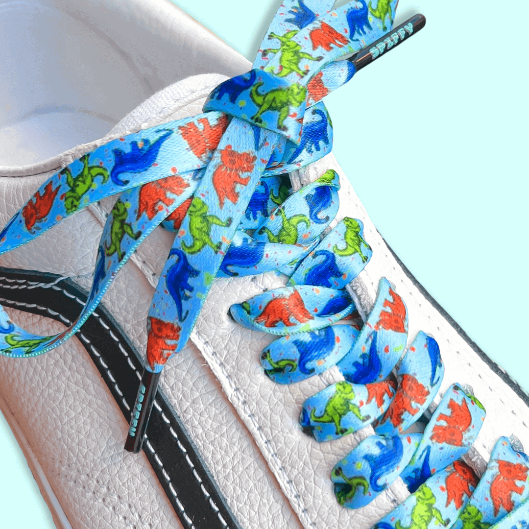 Dinosaur Shoelaces Blue