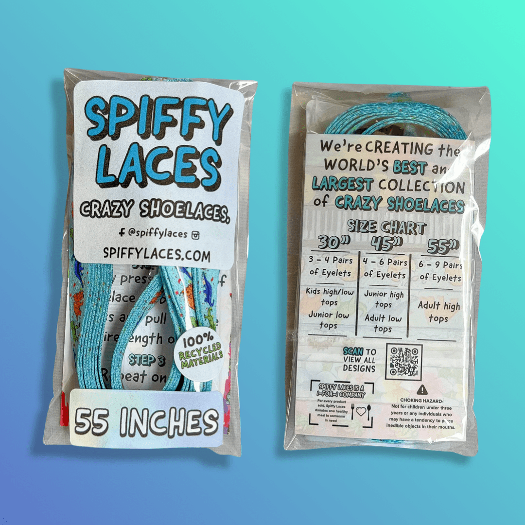 Dinosaur Shoelaces Blue